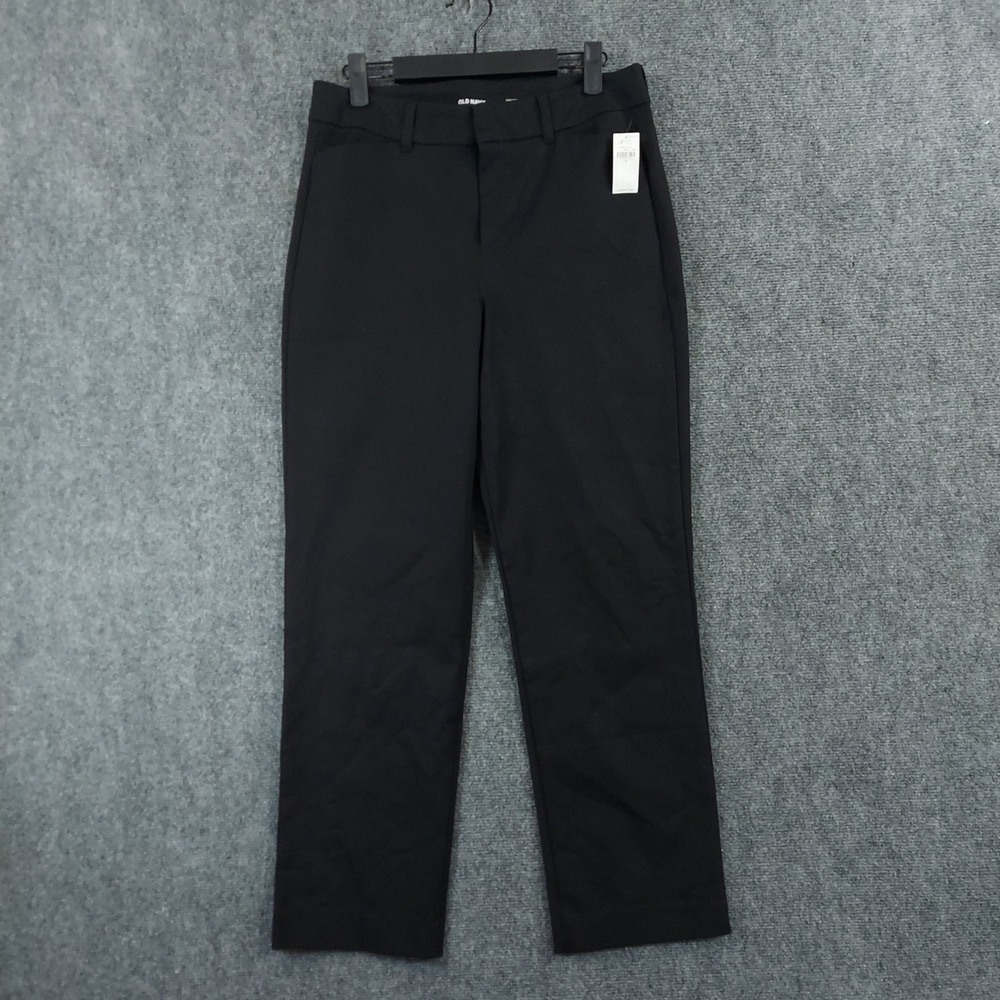 Old Navy Pixie Pants Women 8 Black High-Rise Never-Fade Straight Leg New